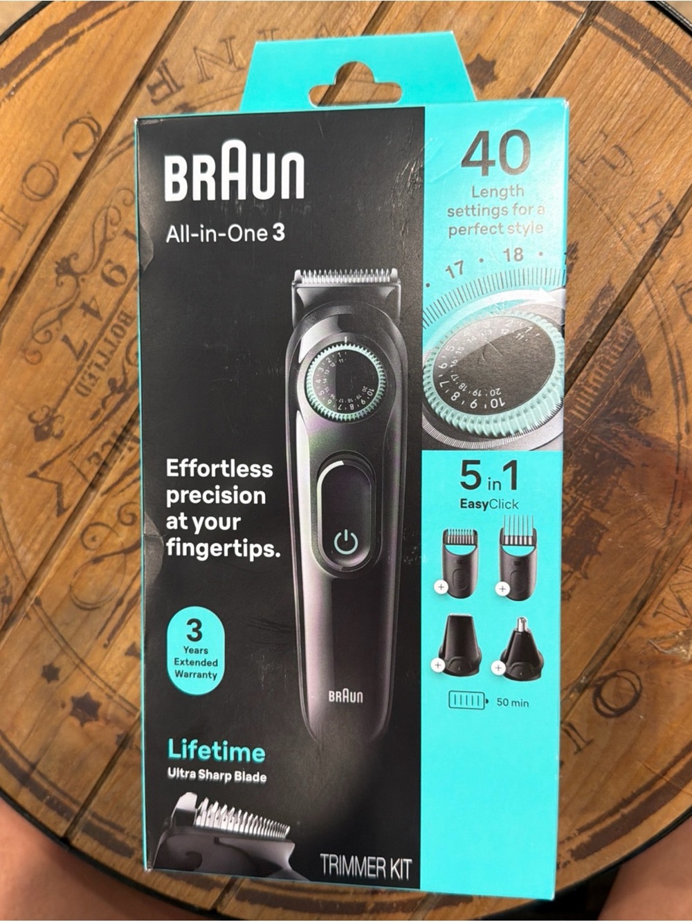 Braun All-in-One 3 Men's Trimmer Kit — Black/Turquoise